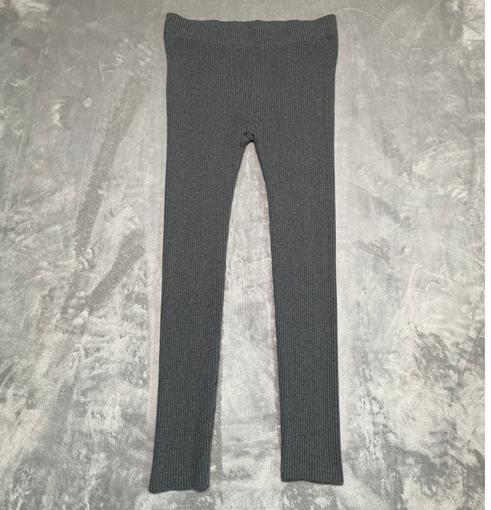 Lunya CottonSilk Ribbed Leggings Womens XL Grey Quiet Luxury Sleepwear Cozy Soft